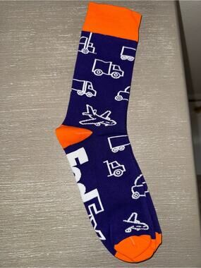 Fed ex Crew Socks - Purple & Orange Transport Pattern